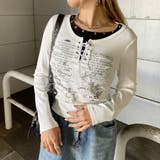 アンサンブル風レースアップTシャツ | non-hedge  | 詳細画像8 
