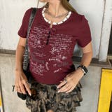 ボルドー | アンサンブル風ロゴレースアップTシャツ | non-hedge 