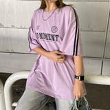 パープル | ラインロゴビッグTシャツ | non-hedge 