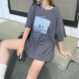 チャコール | カラーロゴ転写ビッグTシャツ | non-hedge
