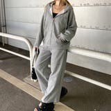 グレー | 刺繍ロゴZIPパーカー・パンツセットアップ | non-hedge 