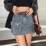 スターベルト付きデニムカーゴミニスカート | non-hedge  | 詳細画像11 
