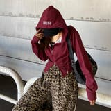 ボルドー | リブ切替ショートパーカー | non-hedge 