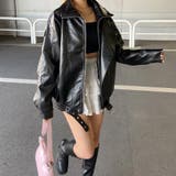 ビッグ合成皮革ライダースジャケット | non-hedge  | 詳細画像11 