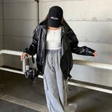 ビッグ合成皮革ライダースジャケット | non-hedge  | 詳細画像18 