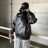 ビッグ合成皮革ライダースジャケット | non-hedge  | 詳細画像20 