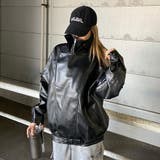 ビッグ合成皮革ライダースジャケット | non-hedge  | 詳細画像21 