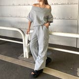 グレー | オフショルプルオーバー・カーゴパンツセットアップ | non-hedge