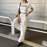 オフホワイト | ウエストロゴワイドパンツ・Tシャツセットアップ | non-hedge