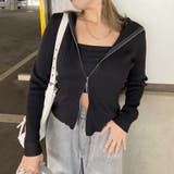 ブラック | リブフードWZIPトップス | non-hedge