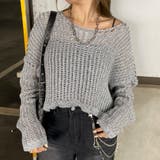 チャコール | MIX透かしプルオーバー | non-hedge 