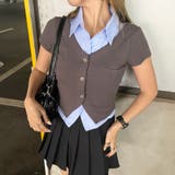 シャツアンサンブル風プレートトップス | non-hedge  | 詳細画像22 