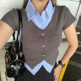 チャコール | シャツアンサンブル風プレートトップス | non-hedge 