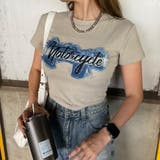 ベージュ | デニムストーンロゴチビTシャツ | non-hedge 