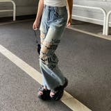 デニムロゴダメージストレートパンツ | non-hedge | 詳細画像11