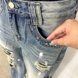 デニムロゴダメージストレートパンツ | non-hedge | 詳細画像29