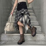 チェックデニムイレヘムスカート | non-hedge | 詳細画像3