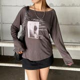 オフショルダースラブ転写Tシャツ | non-hedge | 詳細画像10