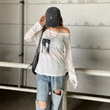 オフショルダースラブ転写Tシャツ | non-hedge | 詳細画像15