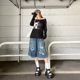 オフショルダースラブ転写Tシャツ | non-hedge | 詳細画像2