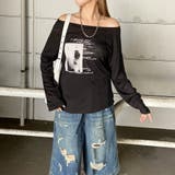 オフショルダースラブ転写Tシャツ | non-hedge | 詳細画像5