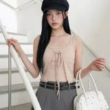 アンサンブル風レース切替ノースリトップス | non-hedge | 詳細画像10