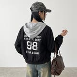 ブラック | パーカーアンサンブル風バックロゴジャケット | non-hedge