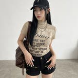 ベージュ | リブハイネックロゴトップス | non-hedge 