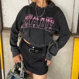 チャコール | ブリーチロゴ刺繍フードプルオーバー | non-hedge