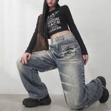 バックロゴ刺繍デニムワイドパンツ | non-hedge  | 詳細画像6 