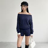 ボーダーオフショルダープルオーバーセットアップ | non-hedge | 詳細画像10