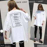 オフホワイト | バックロゴダメージTシャツ レディース ファッション | non-hedge