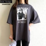 チャコール | ダメージ転写プリントTシャツ レディース ファッション | non-hedge