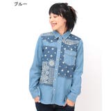 ブルー | トップス チチカカ バンダナデニム シャツ gsyba008 レディース | チチカカ