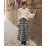チェックマーメイドスカート 大きなチェック柄が目を惹くロングスカート ボトムス | titivate | 詳細画像6