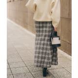 チェックマーメイドスカート 大きなチェック柄が目を惹くロングスカート ボトムス | titivate | 詳細画像8