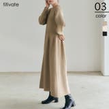 ボリュームスカートクルーネックニットワンピース | titivate | 詳細画像1