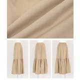 タックデザインギャザースカート 裾のフリルとティアードデザインが大人かわいい ボ… | titivate | 詳細画像4 