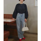 ハイウエストセミワイドデニムパンツ ボトムス レディース | titivate | 詳細画像17