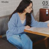 深Vネックボリュームスリーブニット | titivate | 詳細画像1 