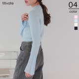 麻タッチ袖シアーハイゲージニット | titivate | 詳細画像1 