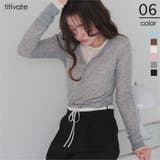 シアーテレコヘンリーネックトップス | titivate | 詳細画像1 