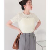 ハーフスリーブレーストップス | titivate | 詳細画像4 