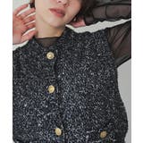 ゴールド釦ツイードニットベスト | titivate | 詳細画像9 