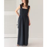 楽ちんきれいショルダーフリルシャーリングオールインワン | titivate | 詳細画像21 