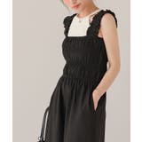 楽ちんきれいショルダーフリルシャーリングオールインワン | titivate | 詳細画像34 