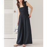 楽ちんきれいショルダーフリルシャーリングオールインワン | titivate | 詳細画像2 