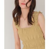 楽ちんきれいショルダーフリルシャーリングオールインワン | titivate | 詳細画像14 