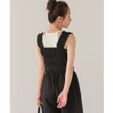 楽ちんきれいショルダーフリルシャーリングオールインワン | titivate | 詳細画像17 