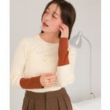 袖配色ヘンリーネックニット | titivate | 詳細画像4 